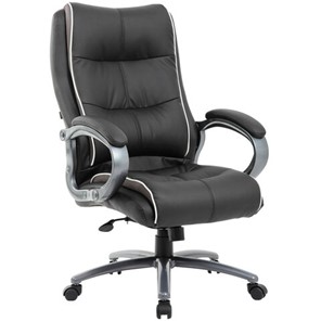 Кресло Brabix Premium Strong HD-009 (экокожа черная, ткань серая) 531945 в Магадане