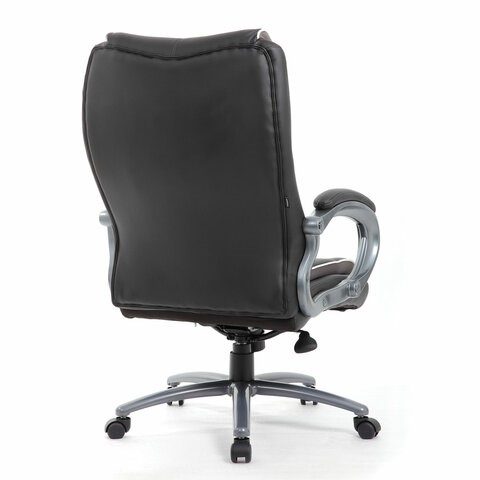 Кресло Brabix Premium Strong HD-009 (экокожа черная, ткань серая) 531945 в Магадане - изображение 2