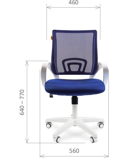 Кресло офисное CHAIRMAN 696 white, ткань, цвет синий в Магадане - изображение 1