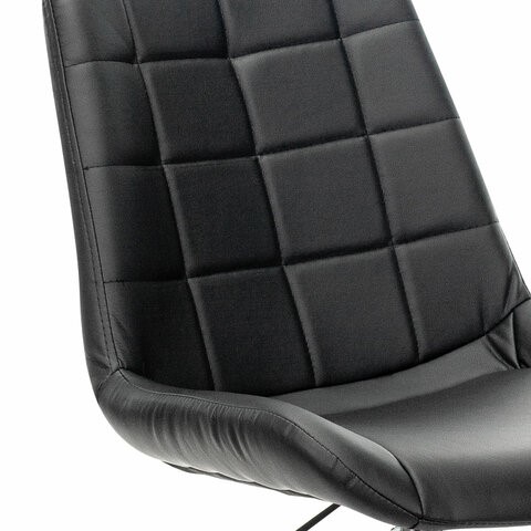 Кресло Brabix Deco MG-316 (без подлокотников, пятилучие серебристое, экокожа, черное) 532080 в Магадане - изображение 4