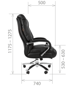 Кресло компьютерное CHAIRMAN 405 черное нат.кожа/экокожа в Магадане - предосмотр 4