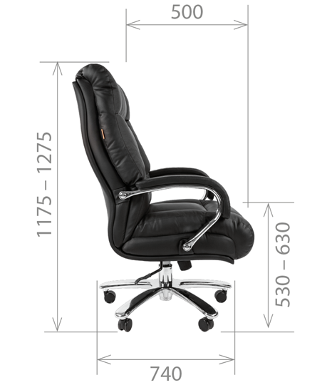 Кресло компьютерное CHAIRMAN 405 черное нат.кожа/экокожа в Магадане - изображение 4