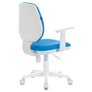 Кресло офисное Brabix Fancy MG-201W (с подлокотниками, пластик белый, голубое) в Магадане - предосмотр 3