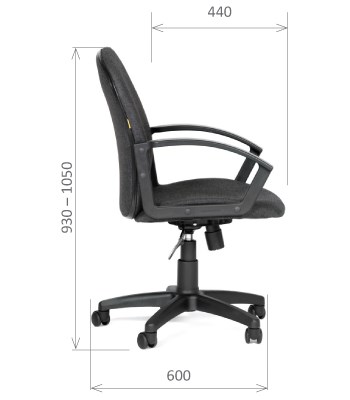 Компьютерное кресло CHAIRMAN 681 Ткань C-3 черное в Магадане - изображение 2