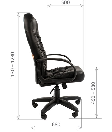 Офисное кресло CHAIRMAN 416, экокожа, цвет черный в Магадане - изображение 2