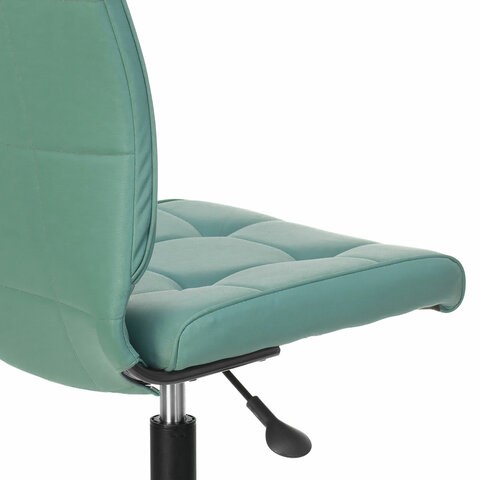 Кресло офисное Brabix Stream MG-314 (без подлокотников, пятилучие серебристое, экокожа, серо-голубое) в Магадане - изображение 5