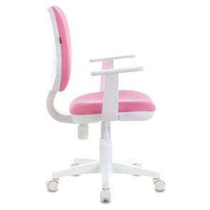 Кресло Brabix Fancy MG-201W (с подлокотниками, пластик белый, розовое) 532409 в Магадане - предосмотр 1