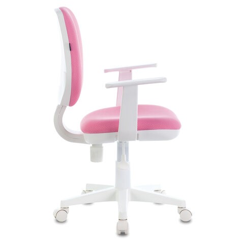 Кресло Brabix Fancy MG-201W (с подлокотниками, пластик белый, розовое) 532409 в Магадане - изображение 1