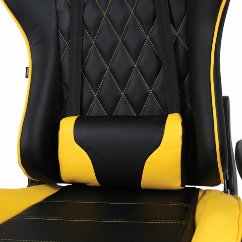 Кресло компьютерное Brabix GT Master GM-110 (две подушки, экокожа, черное/желтое) в Магадане - изображение 7