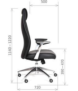 Офисное кресло CHAIRMAN Vista Экокожа премиум черная в Магадане - предосмотр 2