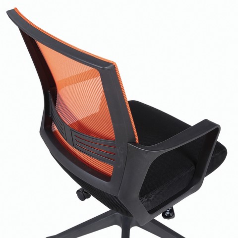 Кресло компьютерное Brabix Balance MG-320 (с подлокотниками, комбинированное черное/оранжевое) в Магадане - изображение 6