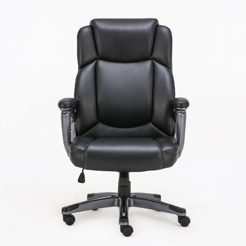 Офисное кресло Brabix Premium Favorite EX-577 (пружинный блок, рециклированная кожа, черное) 531934 в Магадане - изображение 2