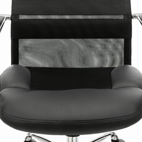 Компьютерное кресло Brabix Premium Stalker EX-608 CH (хром, ткань-сетка/кожзам, черное) 532091 в Магадане - изображение 6