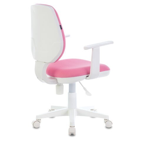 Кресло Brabix Fancy MG-201W (с подлокотниками, пластик белый, розовое) 532409 в Магадане - изображение 2
