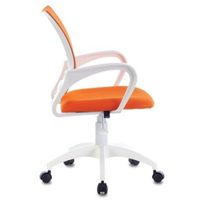 Кресло компьютерное Brabix Fly MG-396W (с подлокотниками, пластик белый, сетка, оранжевое) в Магадане - предосмотр 2
