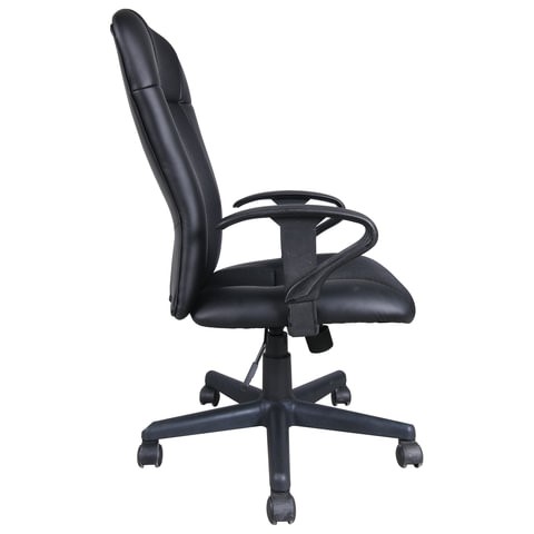 Офисное кресло Brabix Optima MG-370 (с подлокотниками, экокожа/ткань, черное) 531580 в Магадане - изображение 1