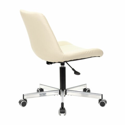 Кресло офисное Brabix Deco MG-316 (без подлокотников, пятилучие серебристое, экокожа, слоновая кость) 532081 в Магадане - изображение 2