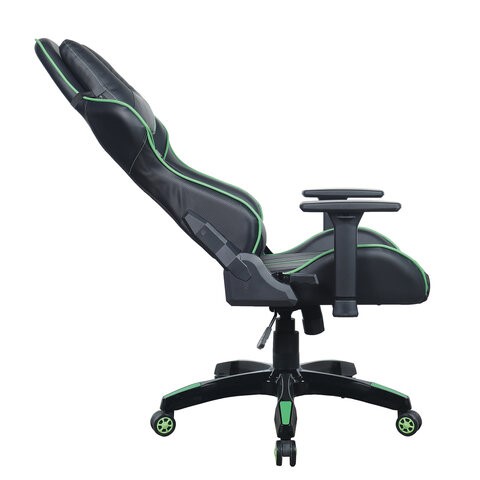 Кресло Brabix GT Carbon GM-120 (две подушки, экокожа, черное/зеленое) в Магадане - изображение 4