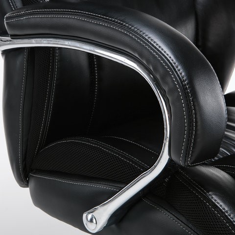Кресло компьютерное Brabix Premium Status HD-003 (рециклированная кожа, хром, черное) в Магадане - изображение 7