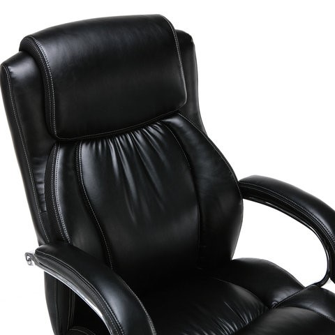Кресло компьютерное Brabix Premium Status HD-003 (рециклированная кожа, хром, черное) в Магадане - изображение 4