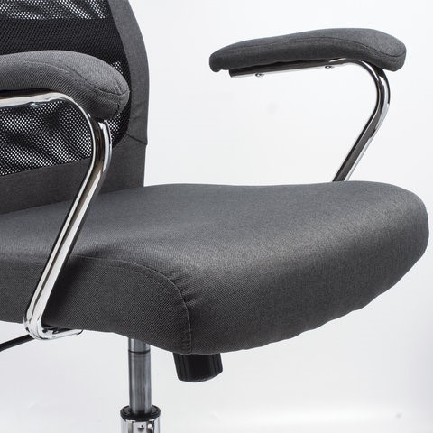 Офисное кресло Brabix Flight EX-540 (хром, ткань, сетка, серое) 531848 в Магадане - изображение 7