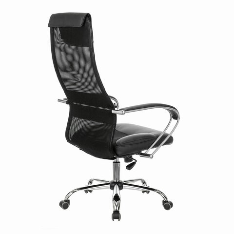 Компьютерное кресло Brabix Premium Stalker EX-608 CH (хром, ткань-сетка/кожзам, черное) 532091 в Магадане - изображение 9