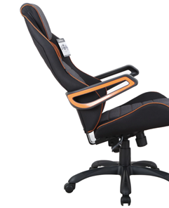 Кресло офисное Brabix Techno Pro GM-003 (ткань, черное/серое, вставки оранжевые) в Магадане - предосмотр 1