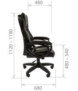 Офисное кресло CHAIRMAN 432, экокожа, цвет черный в Магадане - предосмотр 2