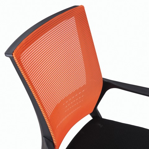 Кресло компьютерное Brabix Balance MG-320 (с подлокотниками, комбинированное черное/оранжевое) в Магадане - изображение 3
