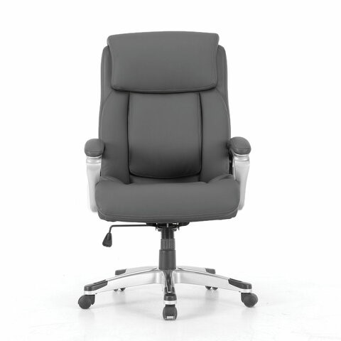 Офисное кресло Brabix Premium Level EX-527 (пружинный блок, рециклированная кожа, серое) 531937 в Магадане - изображение 4