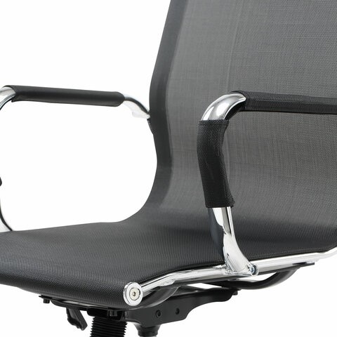 Кресло компьютерное Brabix Line EX-530 (хром, сетка, черное) 531846 в Магадане - изображение 8