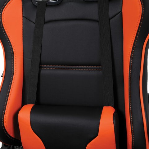 Кресло офисное Brabix GT Racer GM-100 (две подушки, экокожа, черное/оранжевое) в Магадане - изображение 6