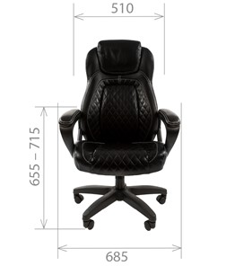 Офисное кресло CHAIRMAN 432, экокожа, цвет черный в Магадане - предосмотр 1