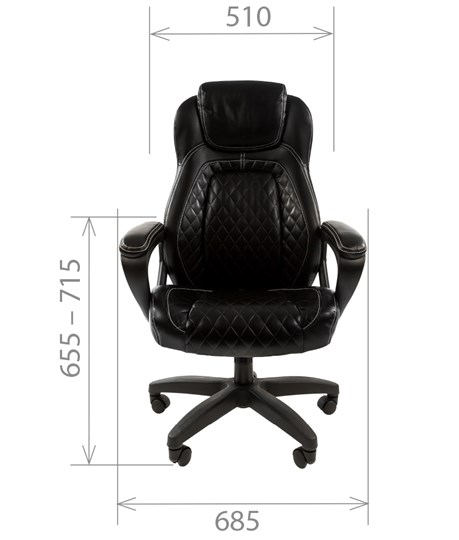 Офисное кресло CHAIRMAN 432, экокожа, цвет черный в Магадане - изображение 1