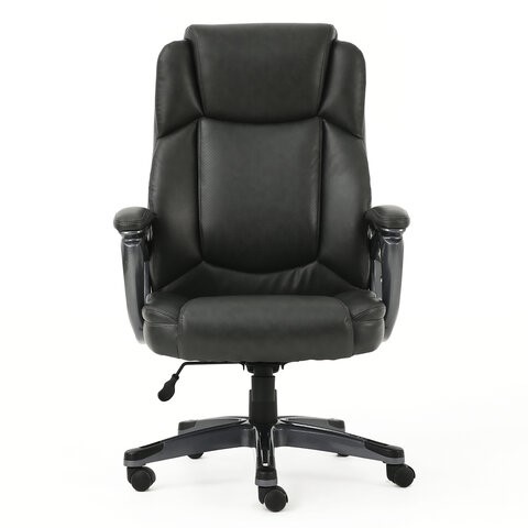 Кресло компьютерное Brabix Premium Favorite EX-577 (пружинный блок, рециклированная кожа, серое) 531935 в Магадане - изображение 2