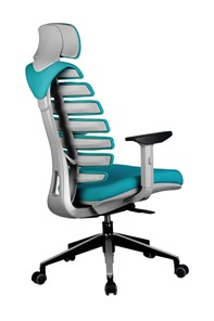 Кресло компьютерное Riva Chair SHARK (Лазурный/серый) в Магадане - предосмотр 3