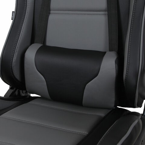 Кресло офисное Brabix GT Racer GM-100 (две подушки, экокожа, черное/серое) 531926 в Магадане - изображение 7