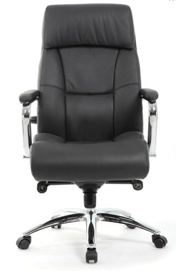 Офисное кресло из натуральной кожи BRABIX PREMIUM "Phaeton EX-502", хром, черное, 530882 в Магадане - изображение 4