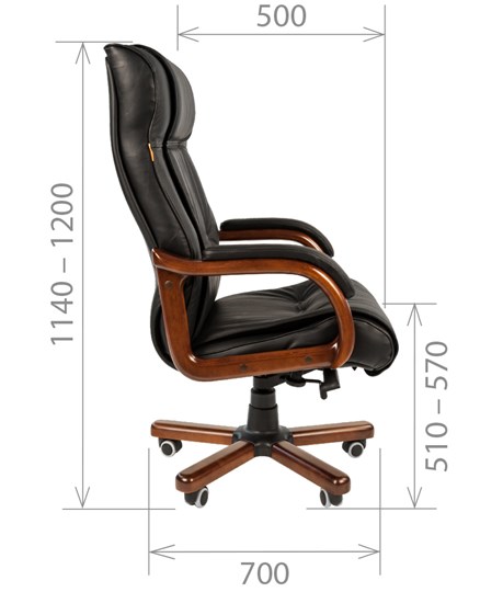 Кресло CHAIRMAN 653 кожа черная в Магадане - изображение 2