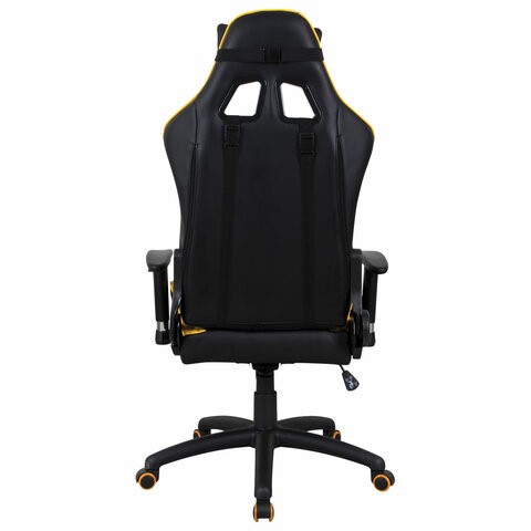 Кресло компьютерное Brabix GT Master GM-110 (две подушки, экокожа, черное/желтое) в Магадане - изображение 3