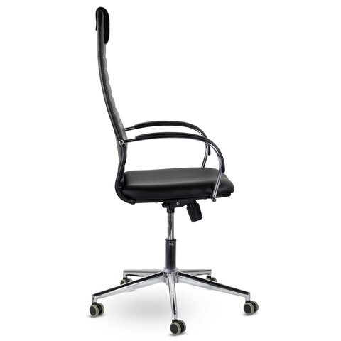 Кресло Brabix Premium Pilot EX-610 CH (хром, кожзам, черное) в Магадане - изображение 1