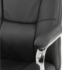 Офисное кресло из натуральной кожи BRABIX PREMIUM "Phaeton EX-502", хром, черное, 530882 в Магадане - предосмотр 6