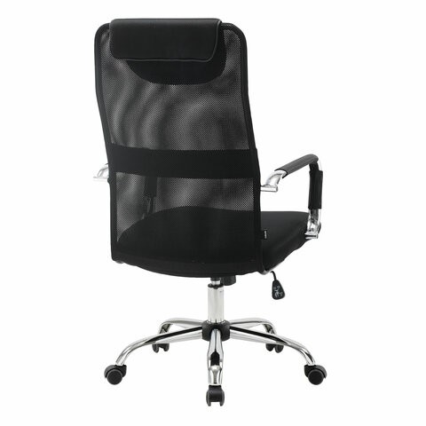 Офисное кресло Brabix Fit EX-514 (с подголовником, хром, черное) 531949 в Магадане - изображение 2