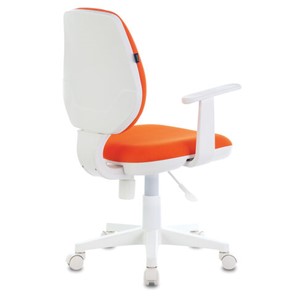 Компьютерное кресло Brabix Fancy MG-201W (с подлокотниками, пластик белый, оранжевое) в Магадане - предосмотр 2