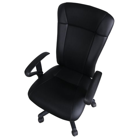 Офисное кресло Brabix Optima MG-370 (с подлокотниками, экокожа/ткань, черное) 531580 в Магадане - изображение 3