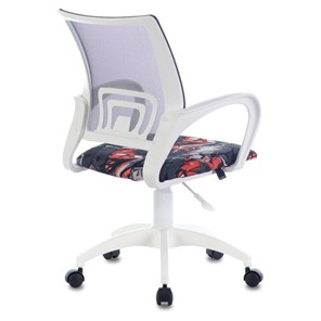 Компьютерное кресло Brabix Fly MG-396W (с подлокотниками, пластик белый, сетка, серое с рисунком "Graffity") 532404 в Магадане - предосмотр 2