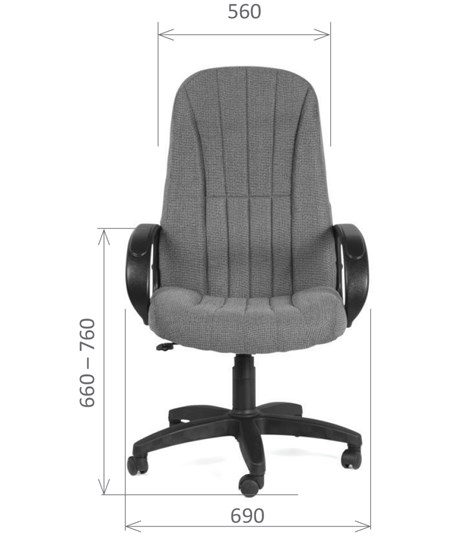 Кресло CHAIRMAN 685, ткань TW 12, цвет серый в Магадане - изображение 1