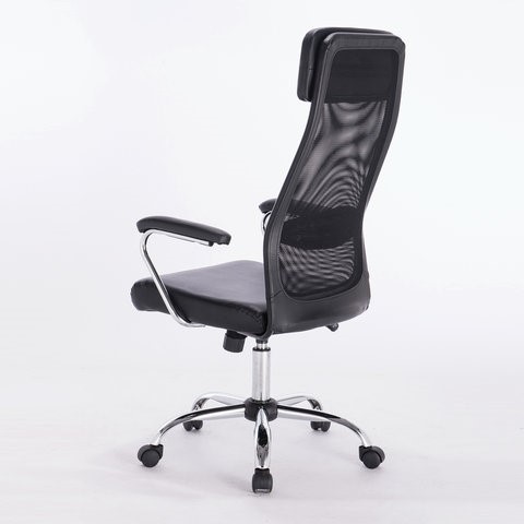 Офисное кресло Brabix Flight EX-540 (хром, экокожа, сетка, черное) 531850 в Магадане - изображение 7