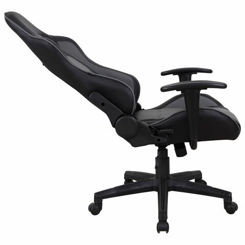 Кресло офисное Brabix GT Racer GM-100 (две подушки, экокожа, черное/серое) 531926 в Магадане - изображение 4