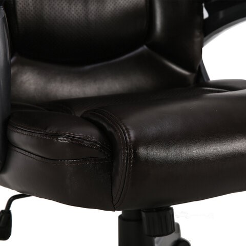 Офисное кресло Brabix Premium Favorite EX-577 (пружинный блок, рециклир. кожа, коричневое) 531936 в Магадане - изображение 8